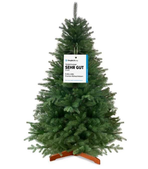 Brad artificial Pure Living 180 cm, Ramuri Realiste, Suport Lemn