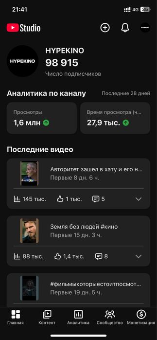 Ютуб канал сатылады