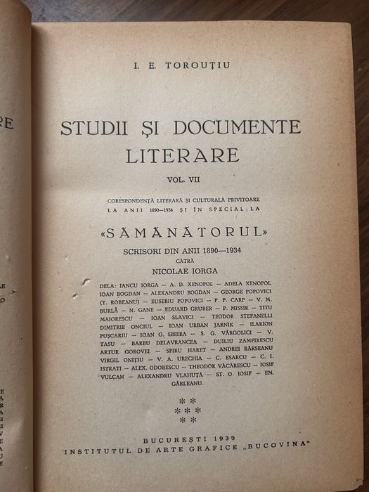 Colectie 12 volume Studii si documente literare