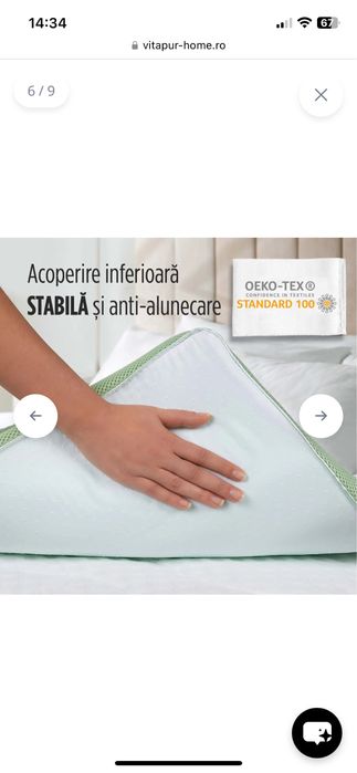 Topper 160 x 200 - roll up cun inaltimea de 4 cm