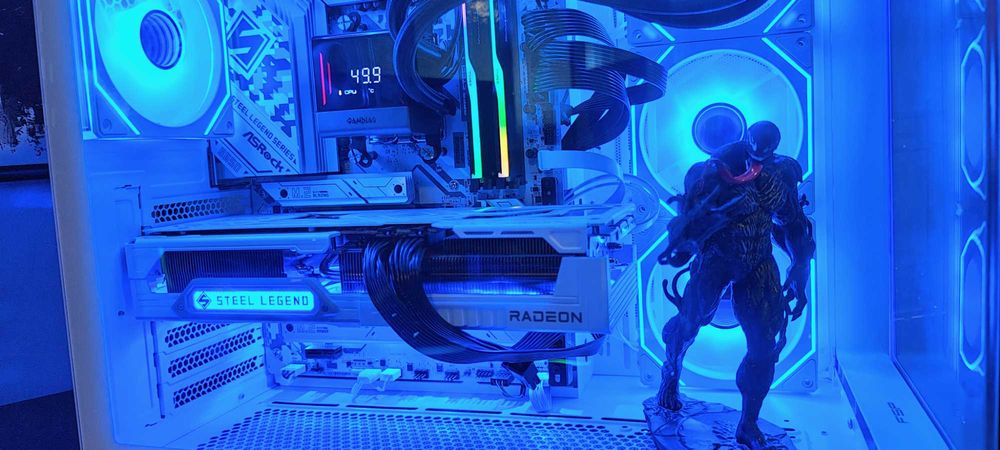 High-End White Gaming PC | Ryzen 7 7800X3D / RX 9070 XT Steel Legend 16GB / 32GB DDR5 / 2TB SSD