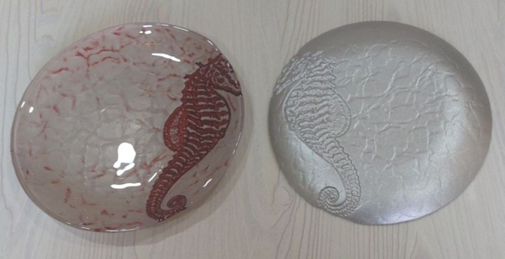 Блюда. Стекло + лепка.