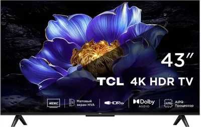 Телевизор TCL 43 V6C 4K Ultra HD, черный, СМАРТ ТВ, Google TV