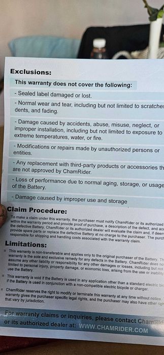 Литиева маркова батерия 36волта(42v)/ 13 ампера