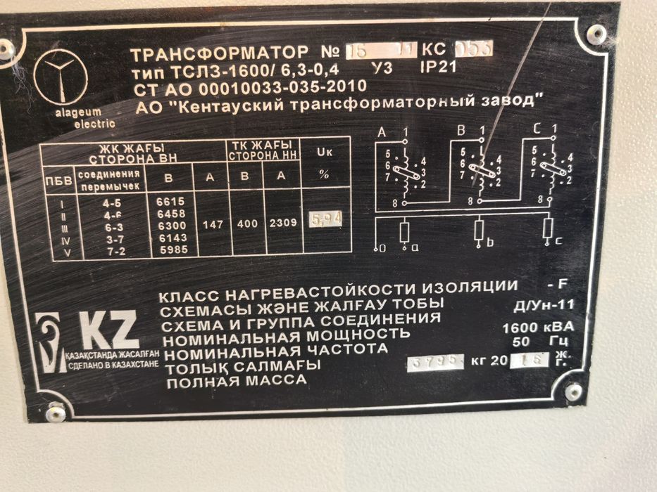 Новый сухой трансформатор ТСЛЗ 1600
