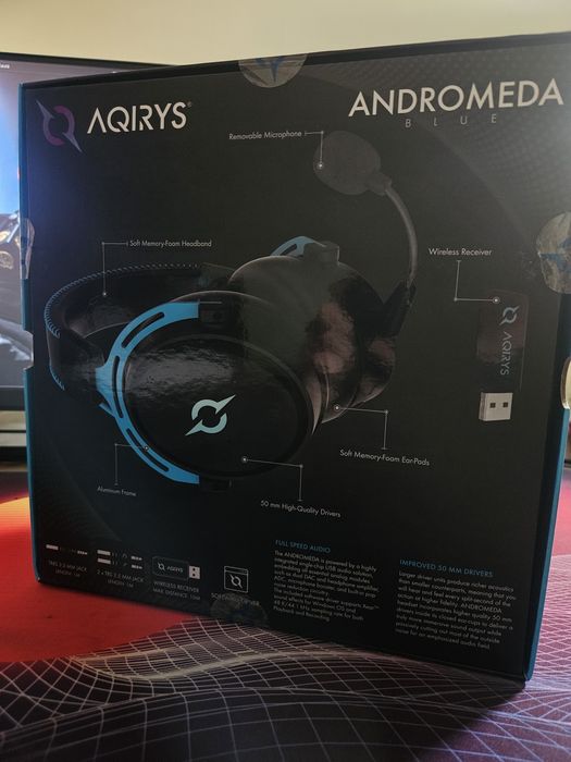 Căști Gaming Wireless AQIRYS Andromeda Blue | Complete în cutie | Impecabile