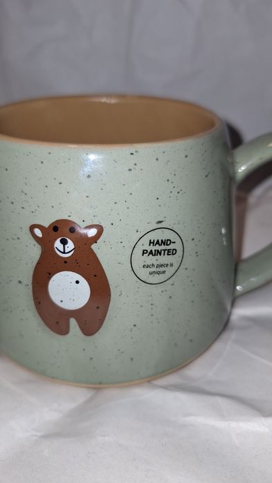 Set/buc 2 căni ceramice hand-painted – urs & brad | rustic