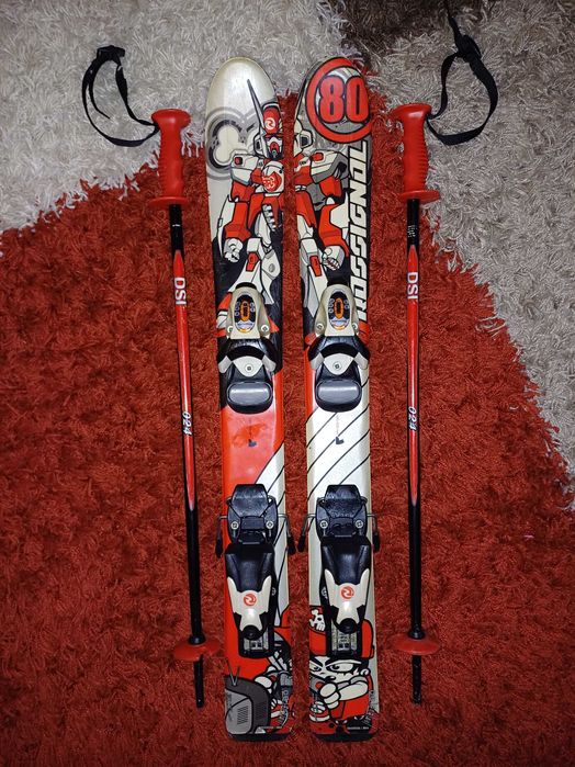 Vând schiuri copii Rossignol 80cm + bețe