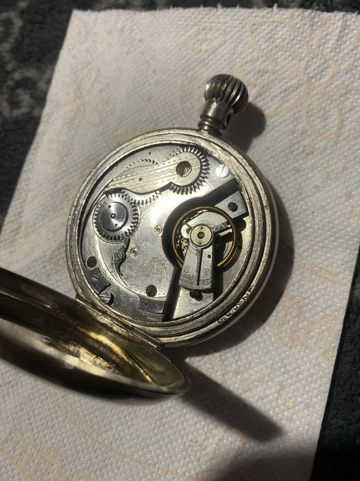 Ceas mecanic de buzunar de argint
