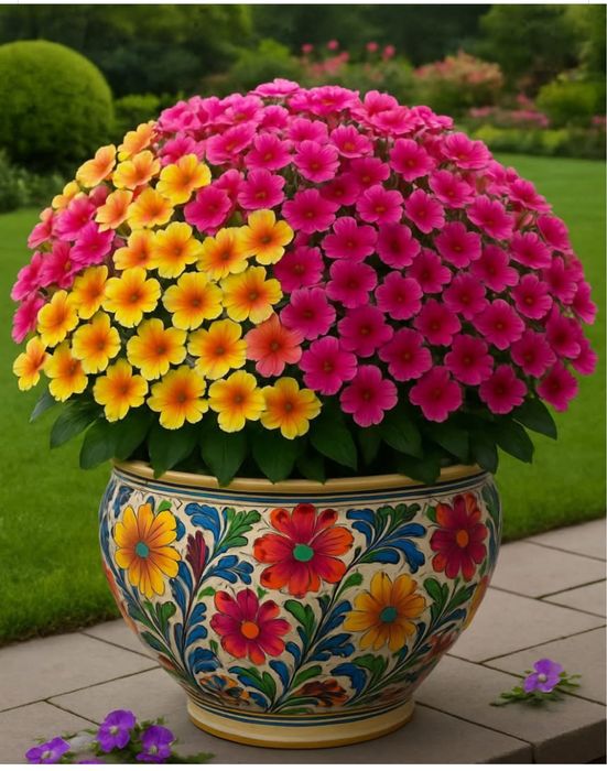 Голяма китайска кашпа от порцелан