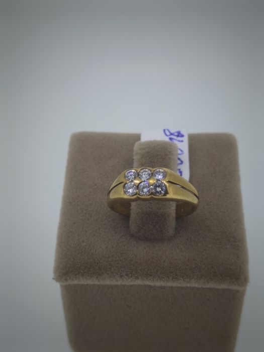 Inel aur 18k 3.5gr cu diamante naturale (r)