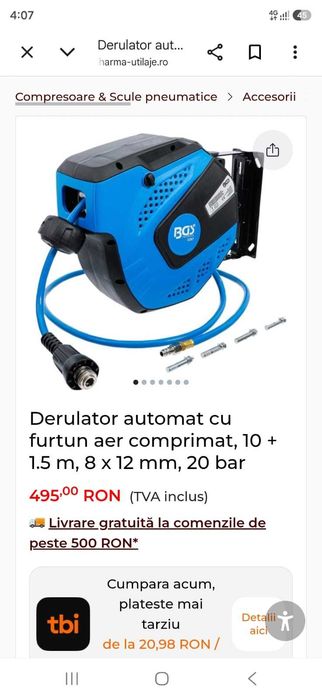 Derulator automat BGS rola furtun aer presiune vulcanizare