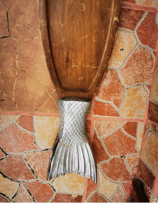 Vand tava lemn cu metal panoplie