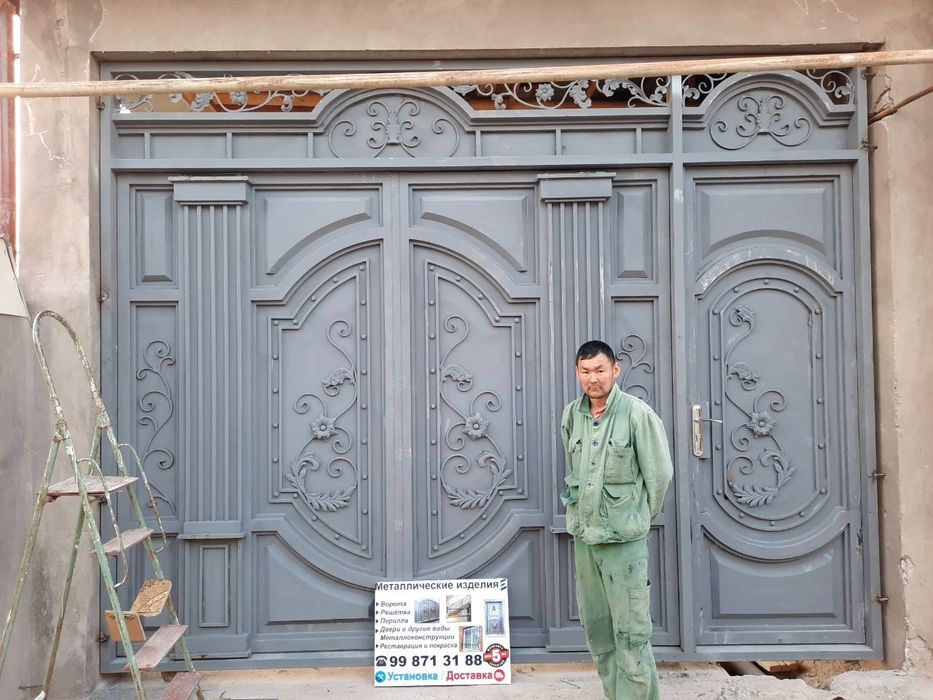 Darvoza panjara Ҳай-тек навес ворота решодка 
Сифат ва услуб бир жойда