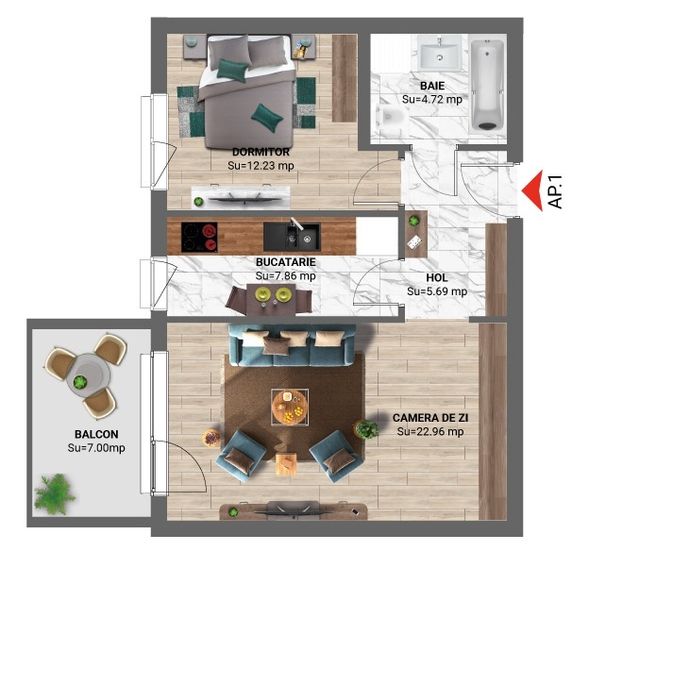 Oportunitate! Apartament NOU, 2 camere de vanzare in Greenfield Residence, cu mutare imediata!