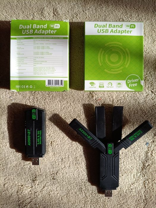Adaptor Wi-Fi 6 AX900 Dual Band 2.4/5 GHz 900 MB/s Bluetooth 5.4 USB 3.0 PC & Laptop Win10/11 Plug & Play Driver Free - NOU / SIGILAT
