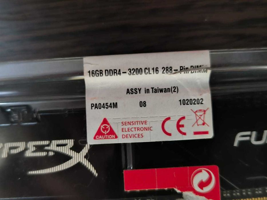 DDR4 16GB 3200 MHz Hyper Fury