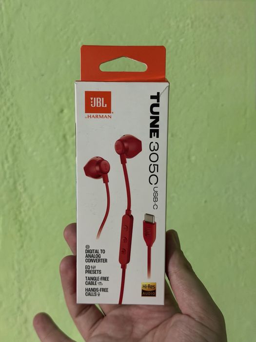 Слушалки JBL Tune 305C (USB-C) / Червени
