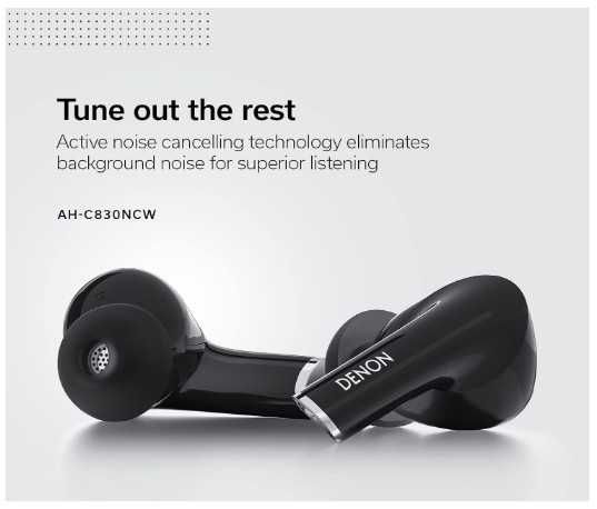 Безжични слушалки DENON AH-C830NCW, активно шумопотискане