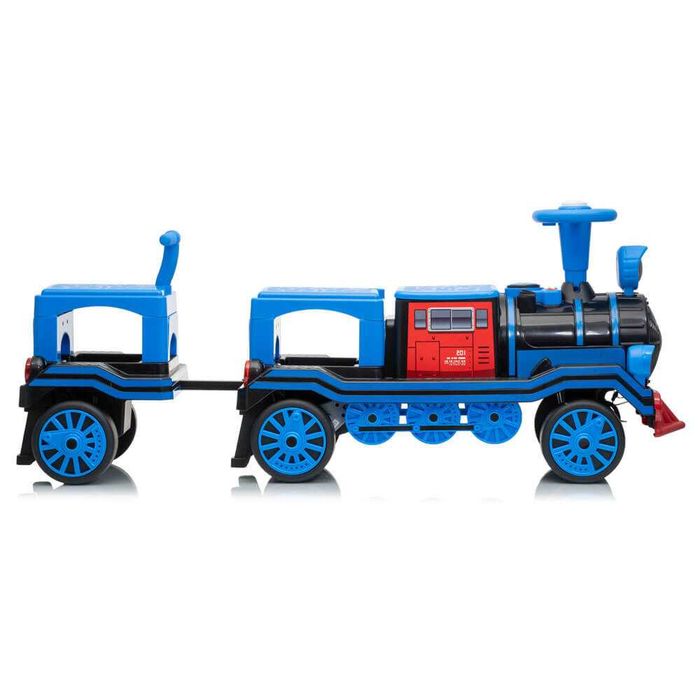 Trenulet electric pentru copii BBH-078 locomotiva + vagon albastru