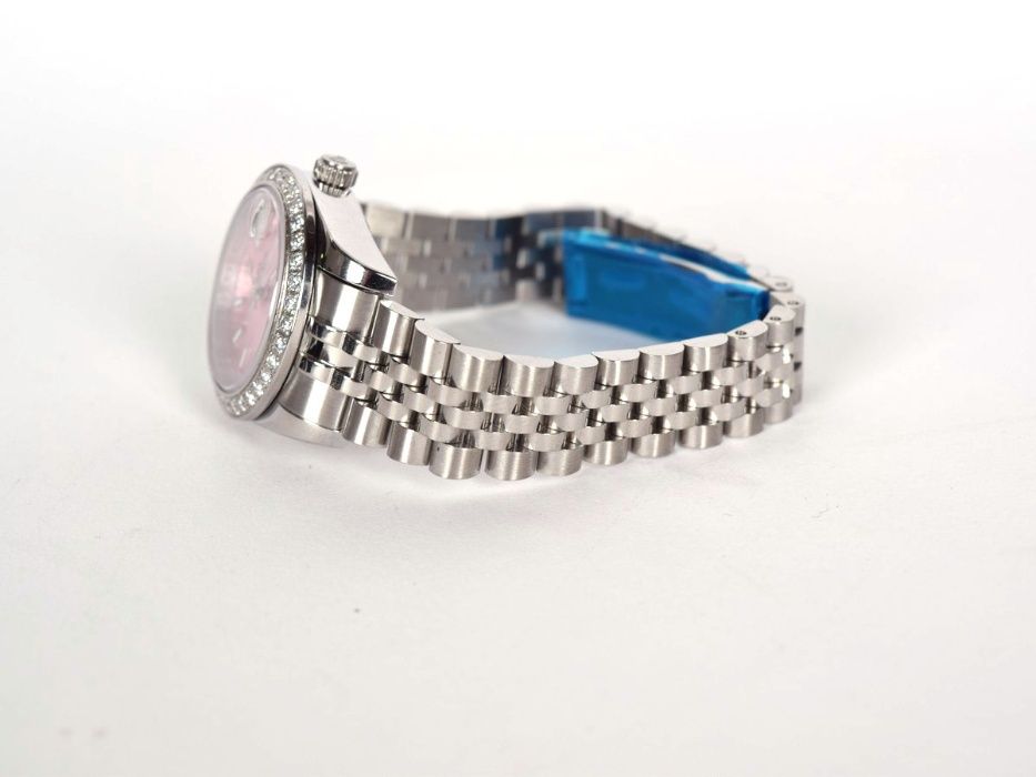 Rolex Datejust Pink Dial Diamond Bezel Часовник