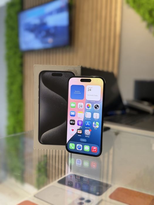 **ATS GSM** iPhone 15 Pro 128Gb Blue/Bat100%/Grad A/Fact+Gar 12 luni