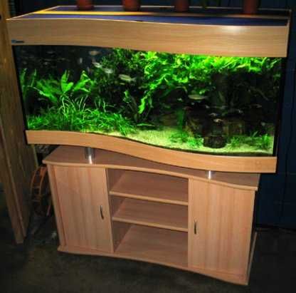 MP EHEIM Комплект EUROPE VAGUE аквариум с извито,вълнообразно предно стъкло+осветление+шкаф