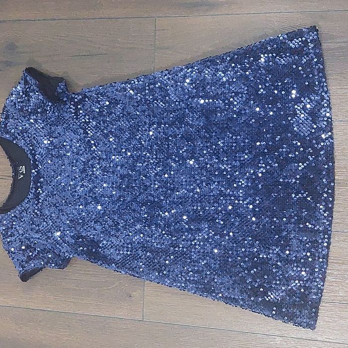 Rochie fetițe 8 ani bleumarin paiete