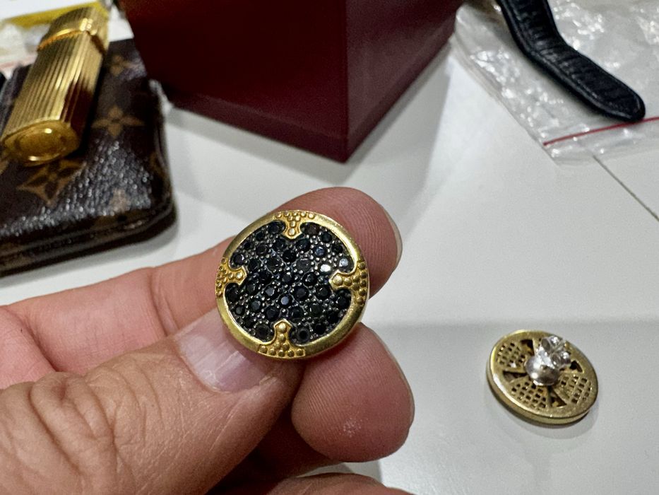 Обеци , 925, позлатени с 18к злато