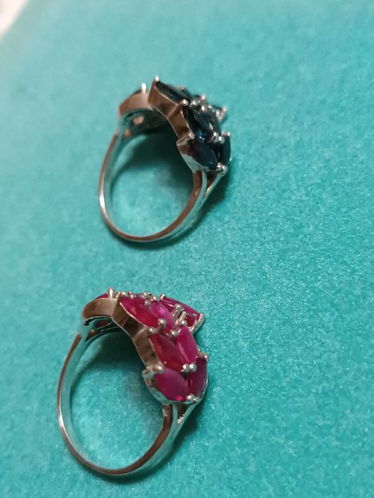 Продам два кольца на выбор: рубиновое и сапфировое