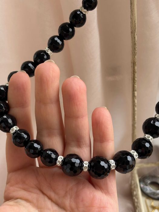 Оникс + сребро 925 | Колие, гривна, обеци