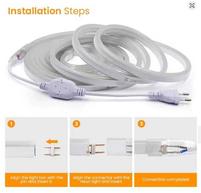 Гъвкава водоустойчива LED неонова лента за външна употреба