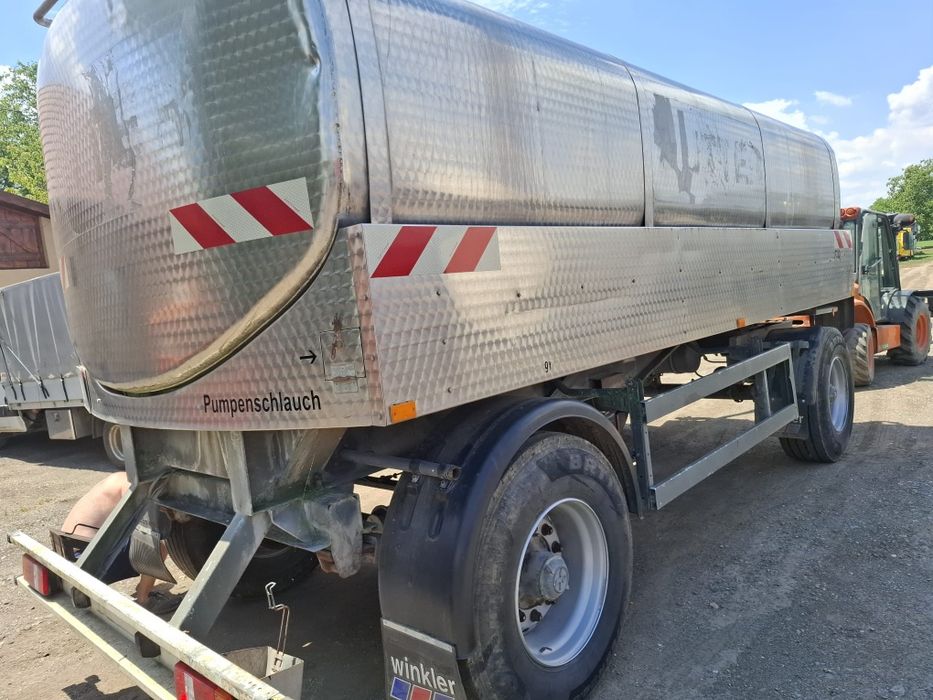 Remorcă cisternă 14000l inox pe arcuri pentru agricultură, apă, UAN