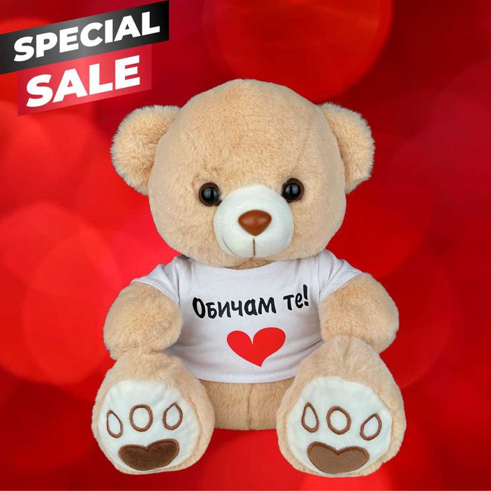 Плюшено мече с персонализирана тениска 35 см
