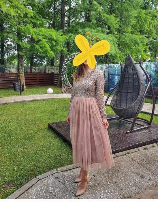 Rochie eleganta de dama masura M, Maya Bridesmaid, midi, o purtare