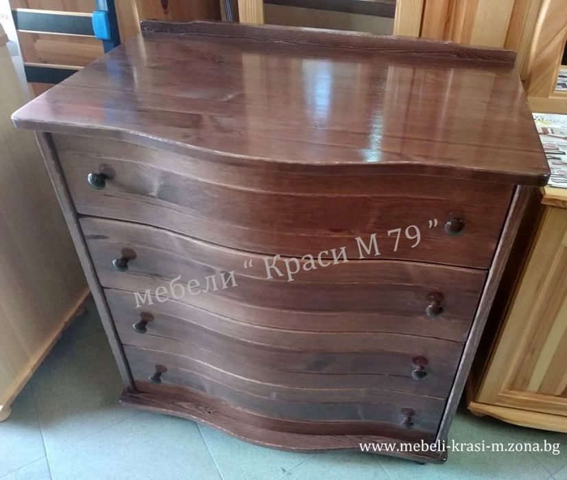 Витрина от масивна дървесина и МДФ в Бяло- боя.Налична!