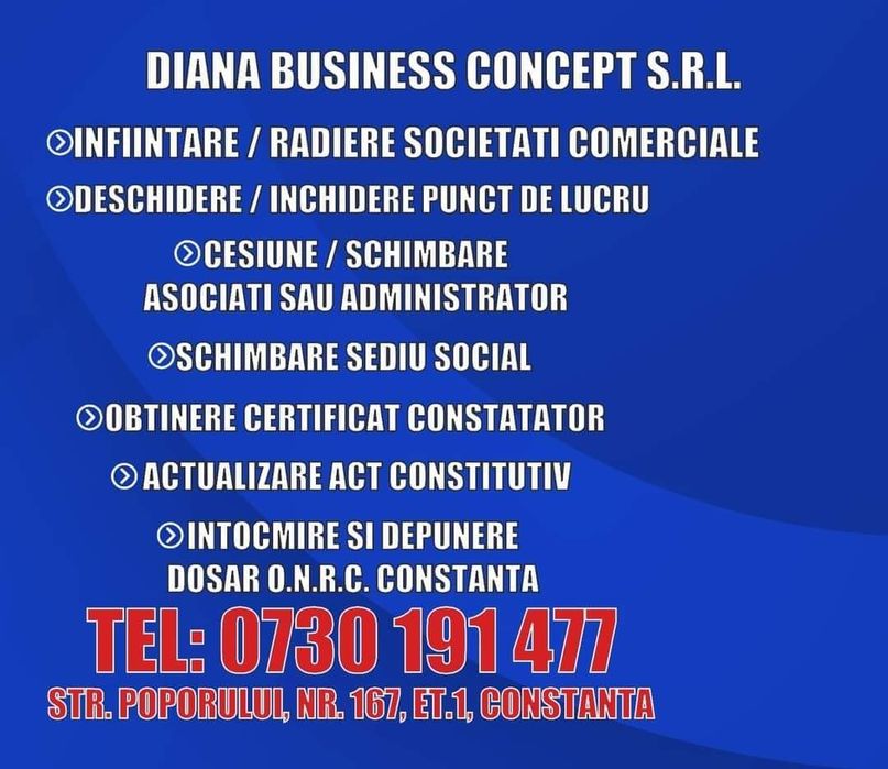 Înființări firme si alte activități legate de ONRC