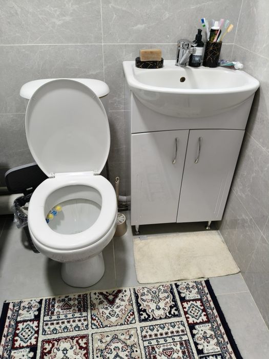 Раковина тумбой,унитаз