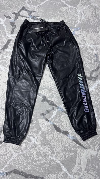 Утепленные Кожанные штаны Alexander Wang Женские