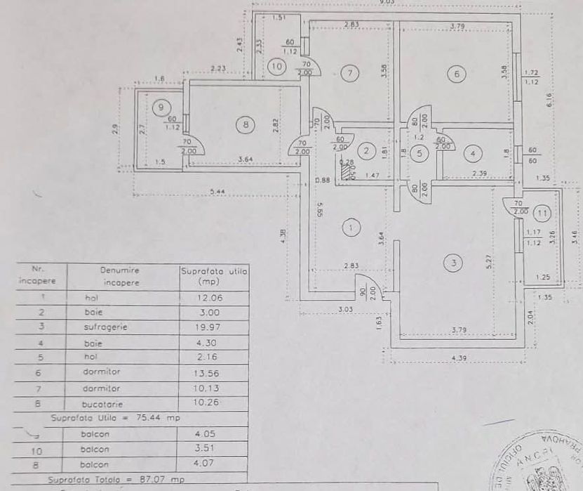 Vânzare ap. 3 camere