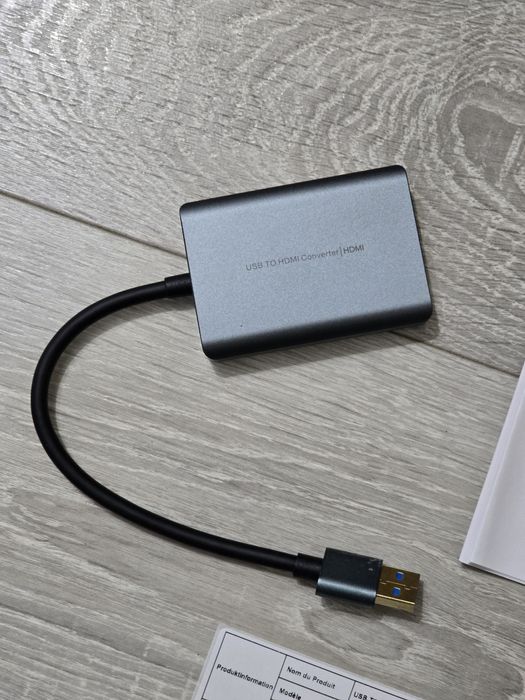 Adaptor USB la HDMI 1080p Full HD – Nou, Negru