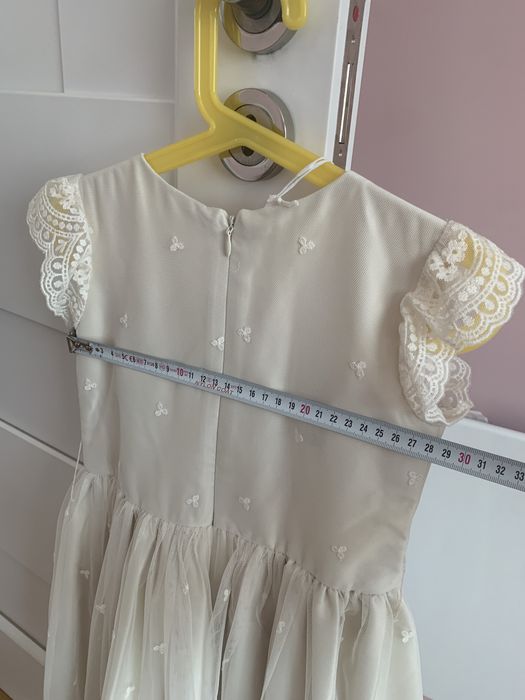 Рокля за кръщене / Рокля за шаферка / Детска рокля екрю