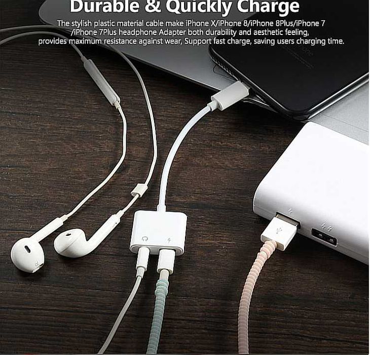 Adaptor iPhone 2in1, Jack audio pentru iPhone 5,6,7,8,X,XR,11,12,13,14