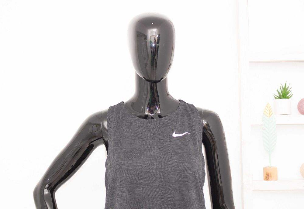 Nike Dry Medalist Tank Top дамски потник тъмно сив с цепка на гърба L