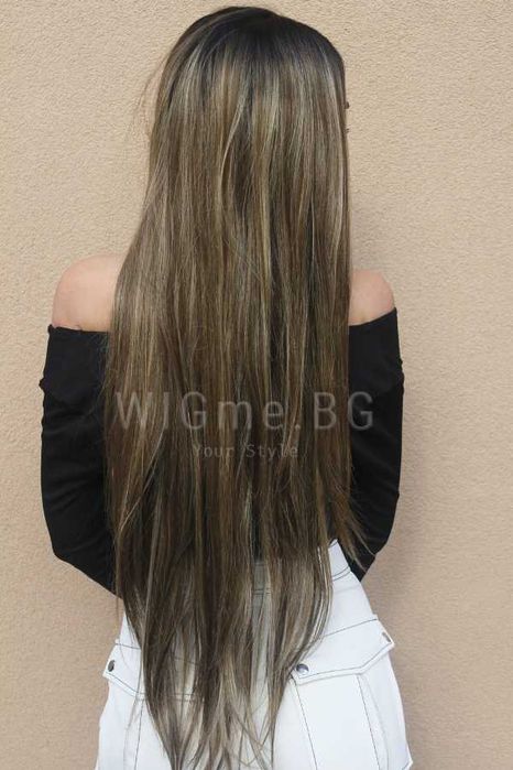 Дълга тъмноруса лейс фронт перука Зейна