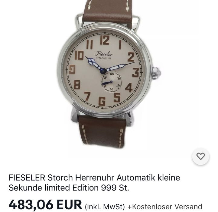 Ceas Fieseler barbatesc marca limitata Germana 999 buc