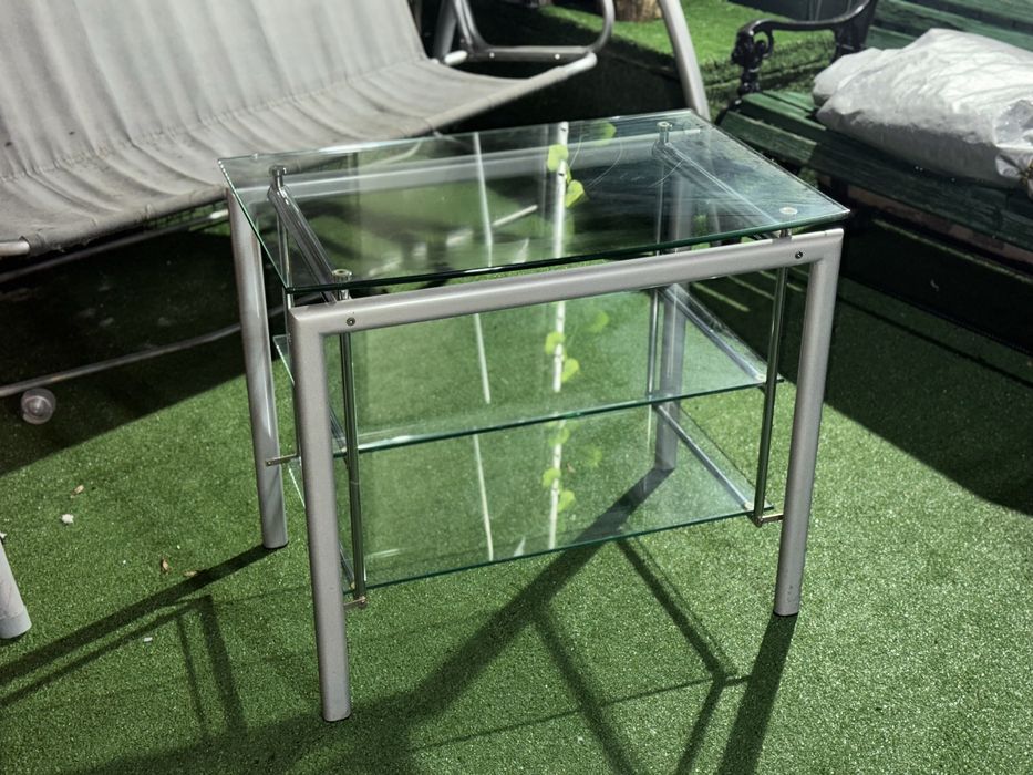 Masuta din sticla- masa de cafea, living •3 nivele •Comoda TV 80x50x70
