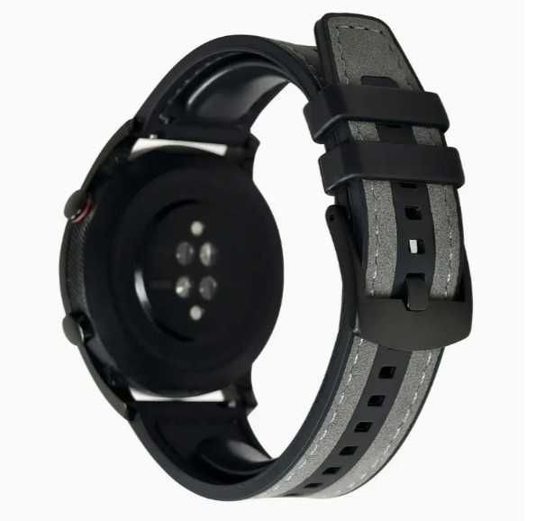 Curea cauciuc+insertie piele Huawei GT,GT2,GT3,GT4,GT5(46mm) 22mm 2025