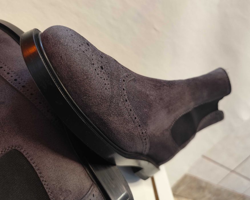Ghete chelsea brogue 40 40.5 de lux TOD'S piele naturala premium suede
