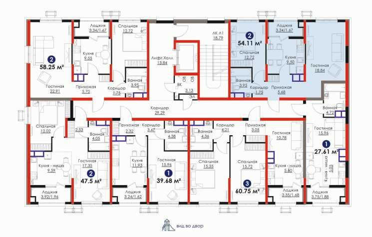 Ипотека от застройщика 2х ком. 54.11кв м ЖК Садо (CH)